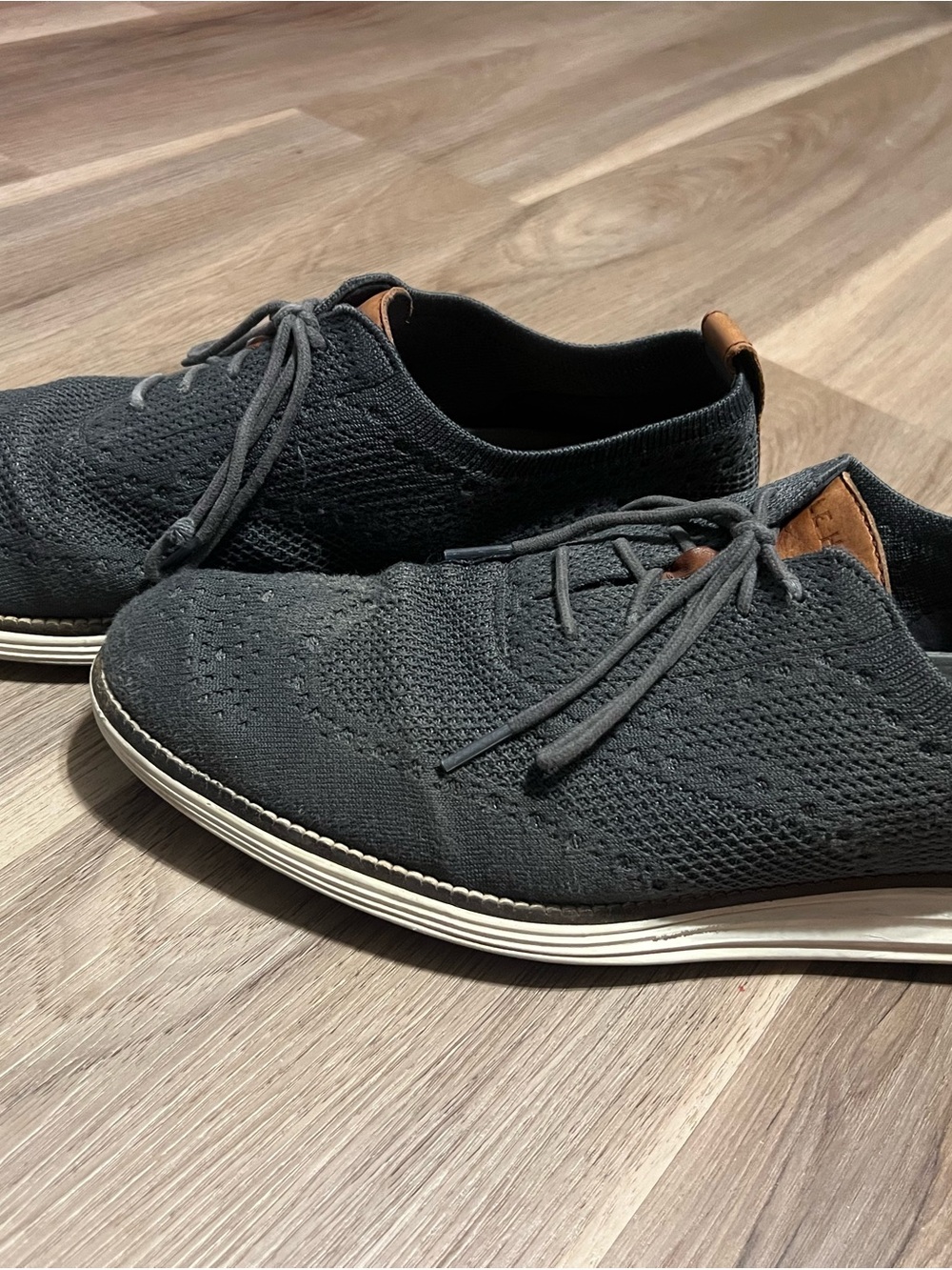 Men's Cole Haan Knit Lace-Up Casual Shoes in Dark Charcoal Sz 12